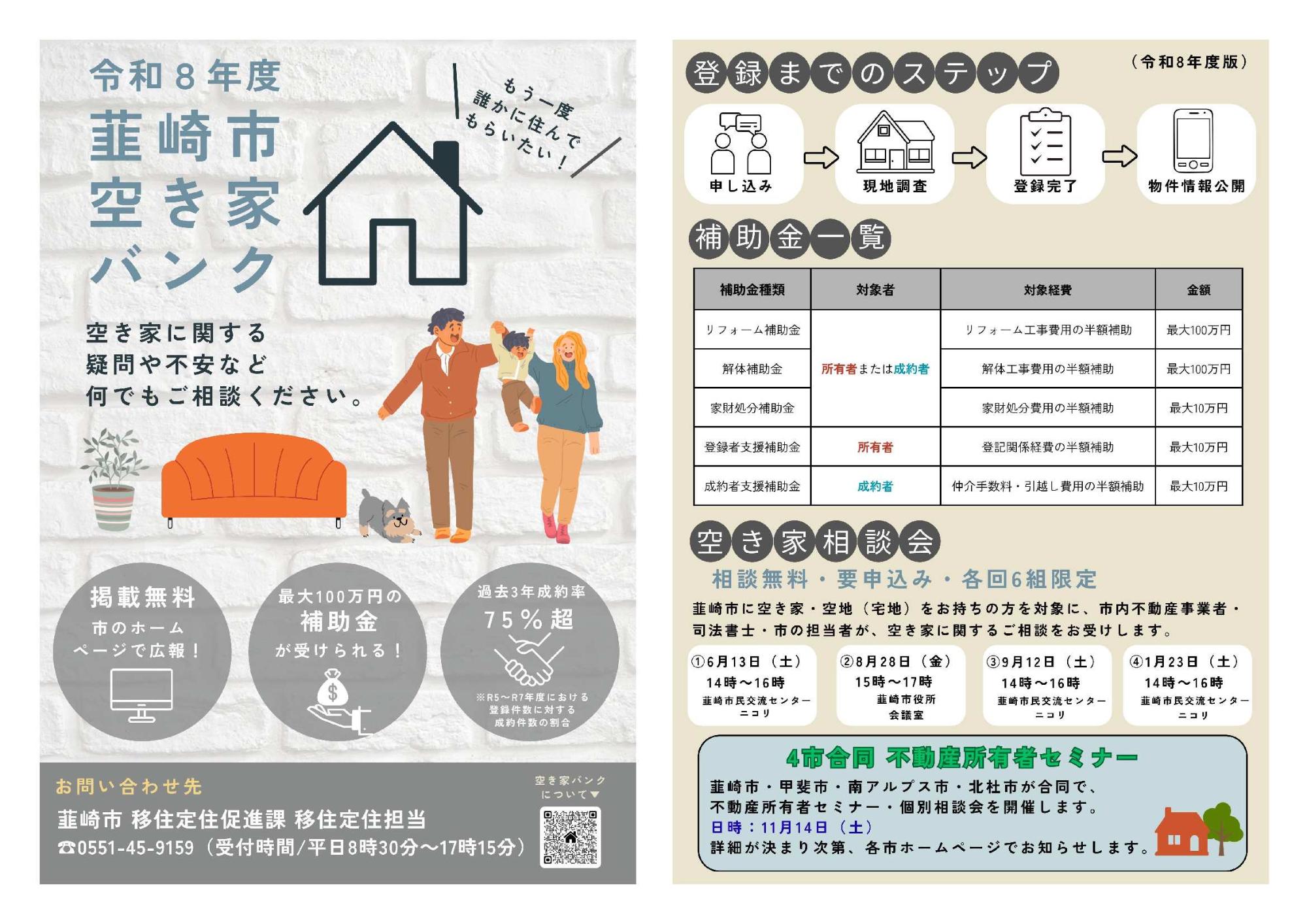 韮崎市空き家バンクチラシ