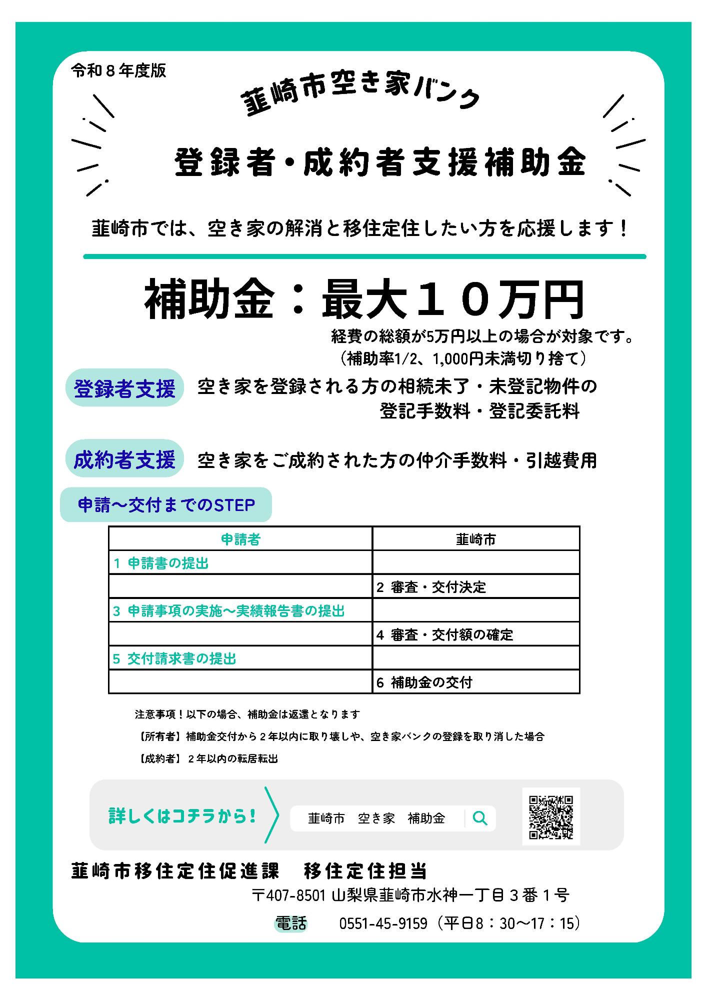 空き家バンク補助金チラシ1