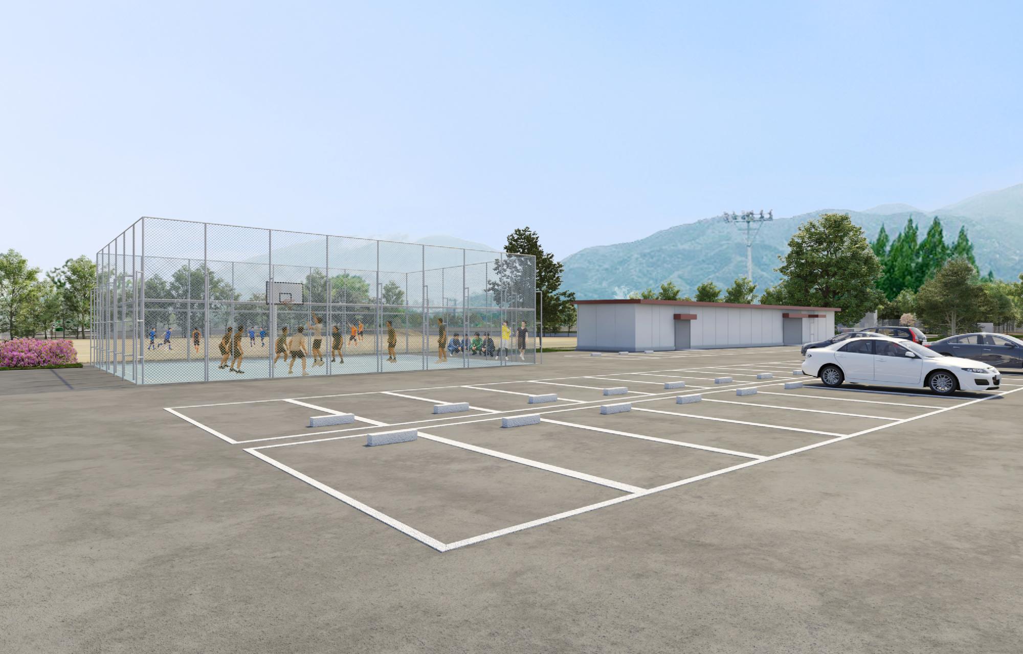 韮崎公園屋外バスケコート