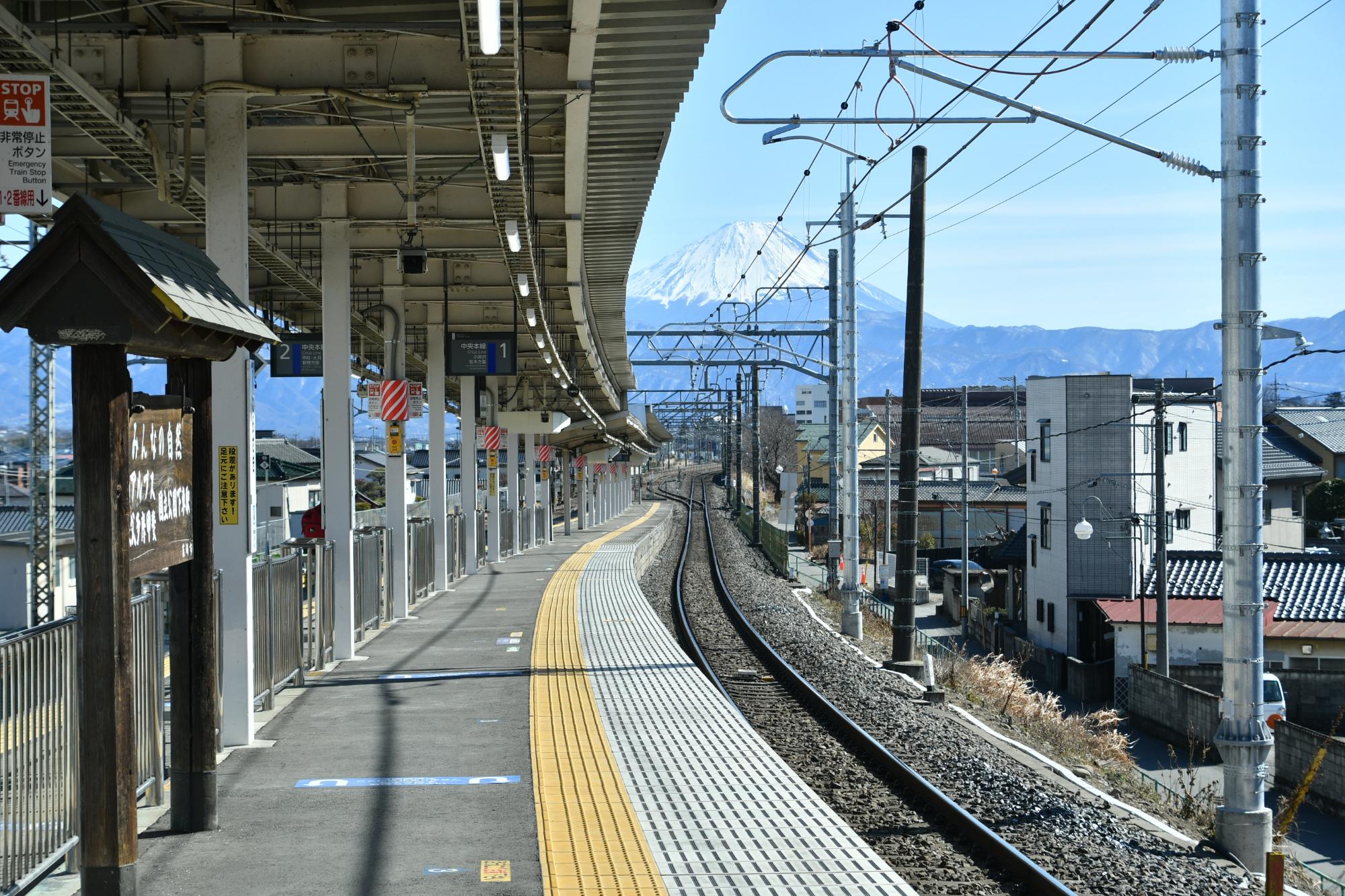 韮崎駅からの富士山